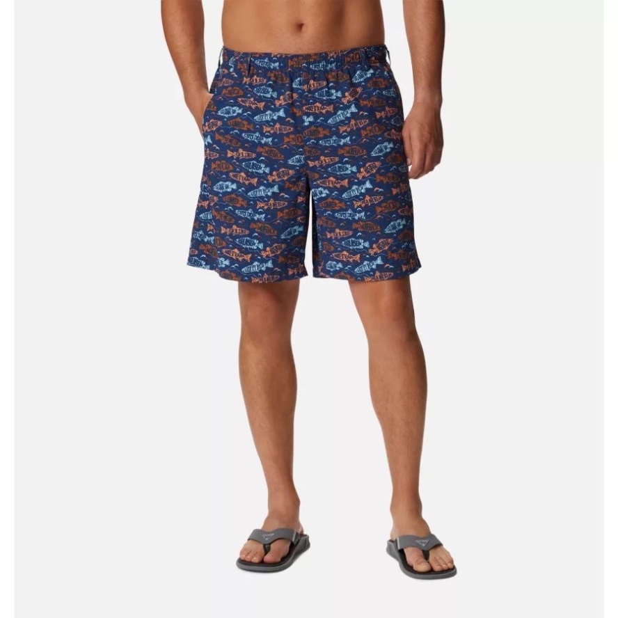 Carbon Fishfinder Print Columbia Sale Men's PFG Super Backcast Water Shorts