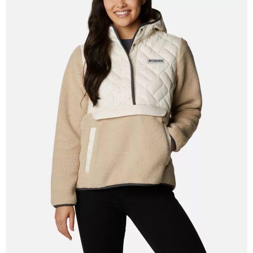 Chalk/Ancient Fossil Women's Sweet View Fleece Hooded Pullover Columbia Sale