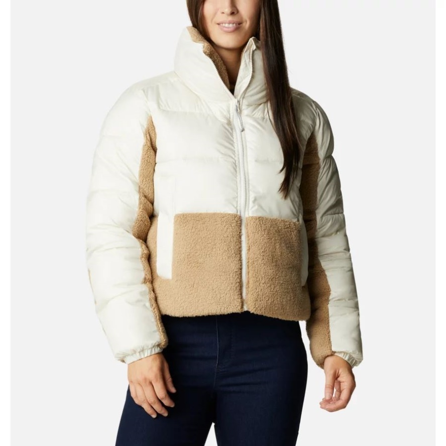Chalk/Beach Women's Leadbetter Point Sherpa Hybrid Jacket Columbia Sale