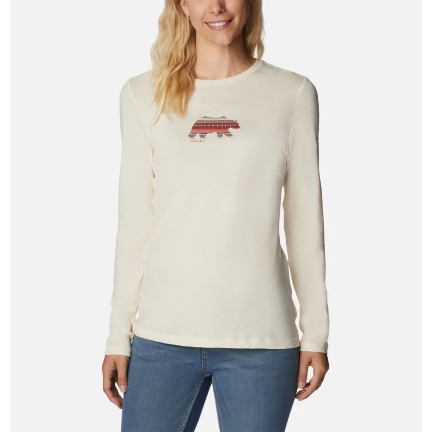 Chalk/Bearly Print Women's Hidden Haven Long Sleeve T-Shirt Columbia Sale