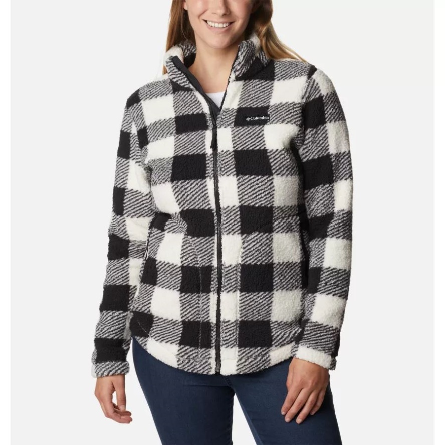 Chalk Check Print Columbia Sale Women's West Bend Sherpa Jacket