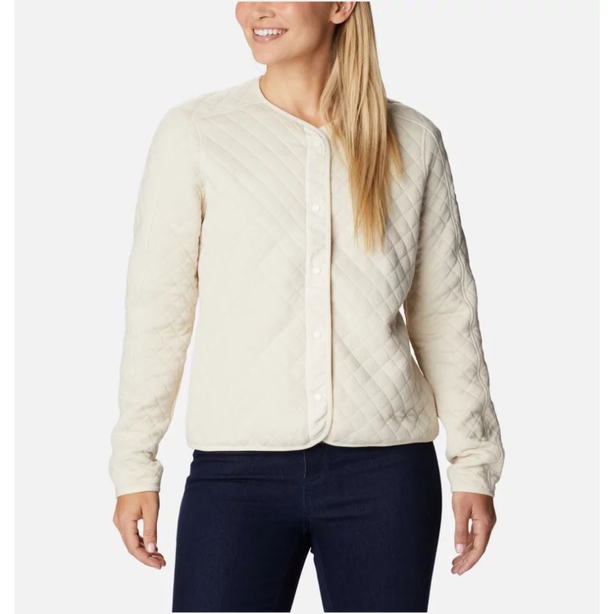 Chalk Columbia Sale Women's Columbia Sale Lodge Quilted Cardigan
