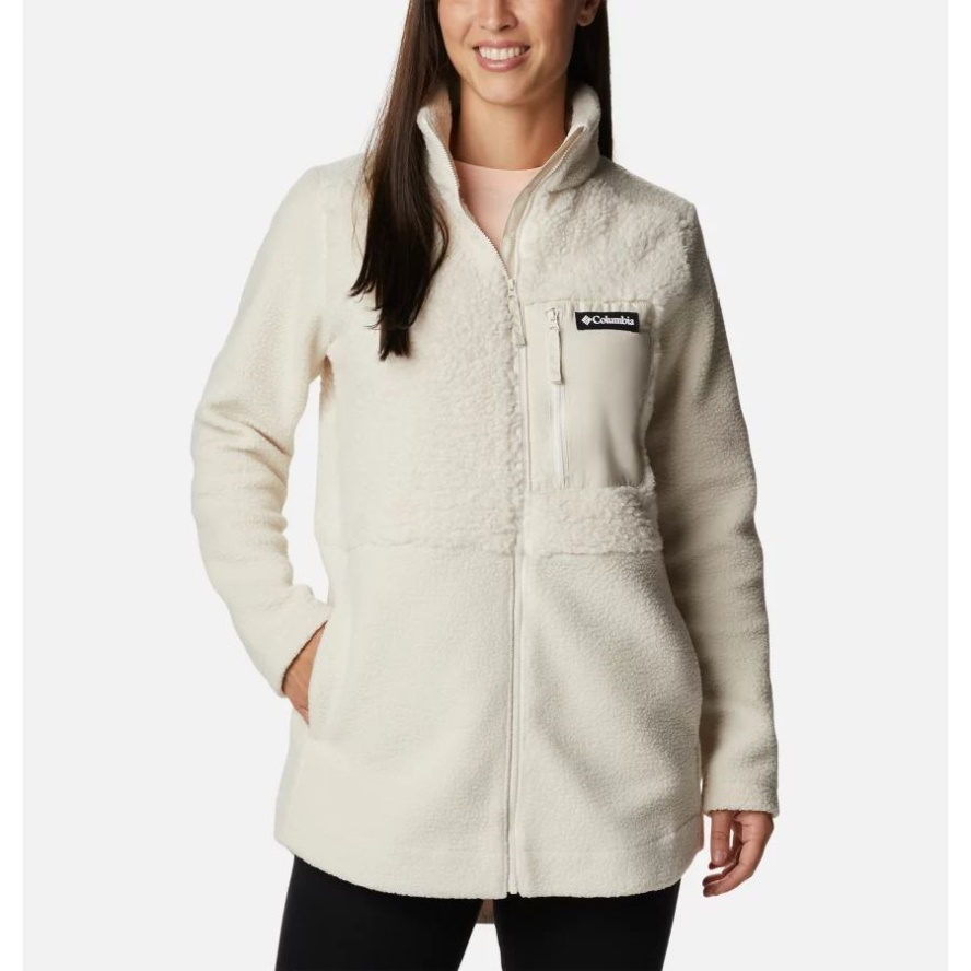 Chalk Columbia Sale Women's Columbia Sale Lodge Sherpa Long Fleece Jacket