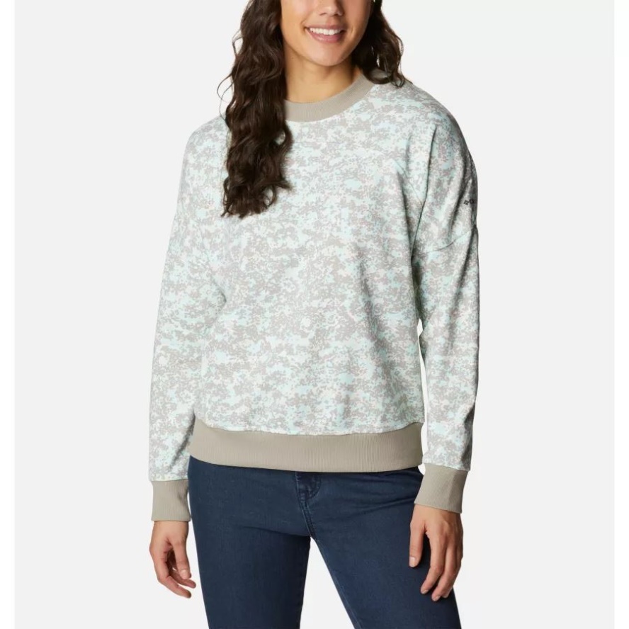 Chalk Dotty Disguise Women's Columbia Sale Lodge French Terry Crew Columbia Sale