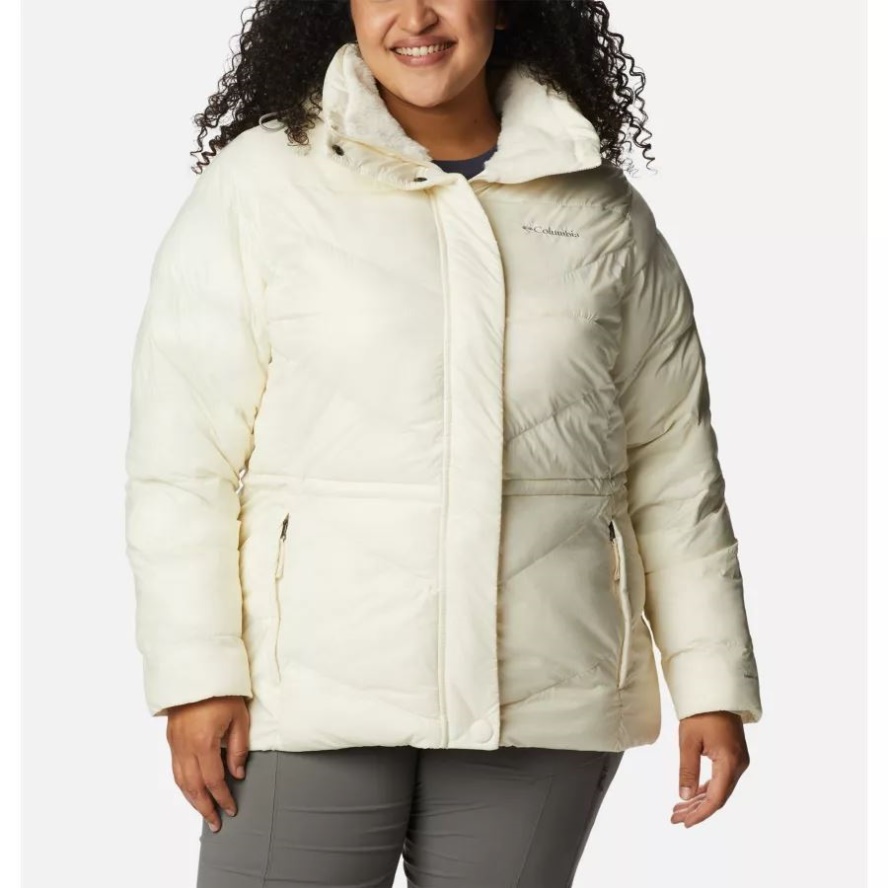 Chalk Gunmetal Women's Peak to Park II Insulated Hooded Jacket Plus Size Columbia Sale