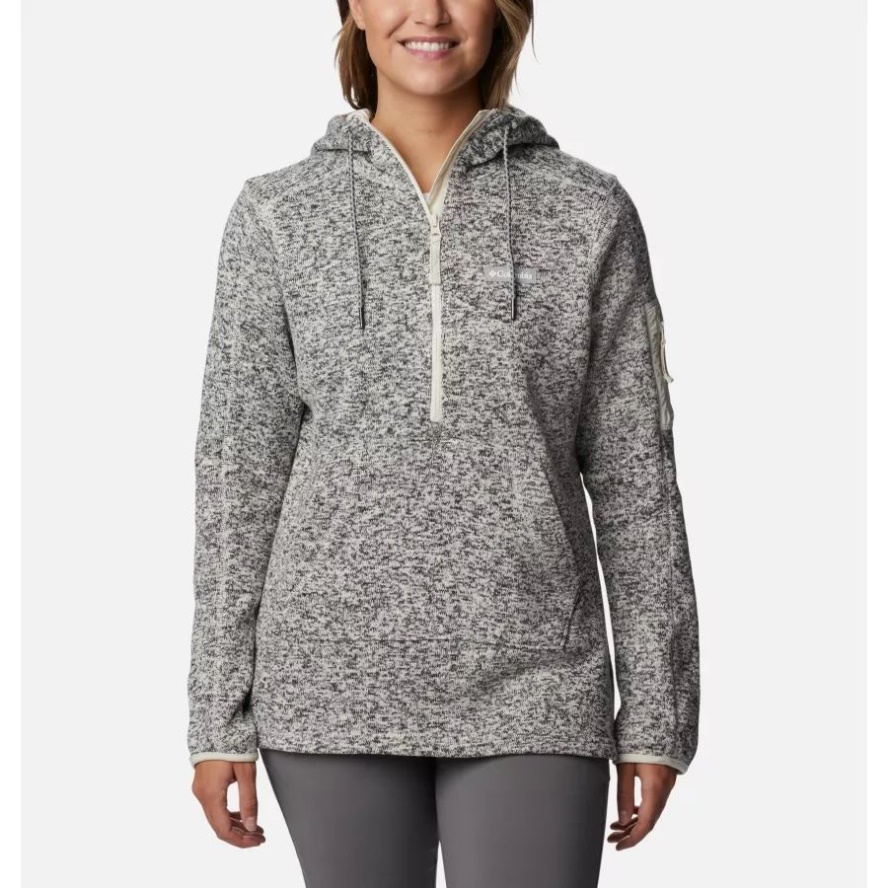 Chalk Heather Columbia Sale Women's Sweater Weather Fleece Hooded Pullover