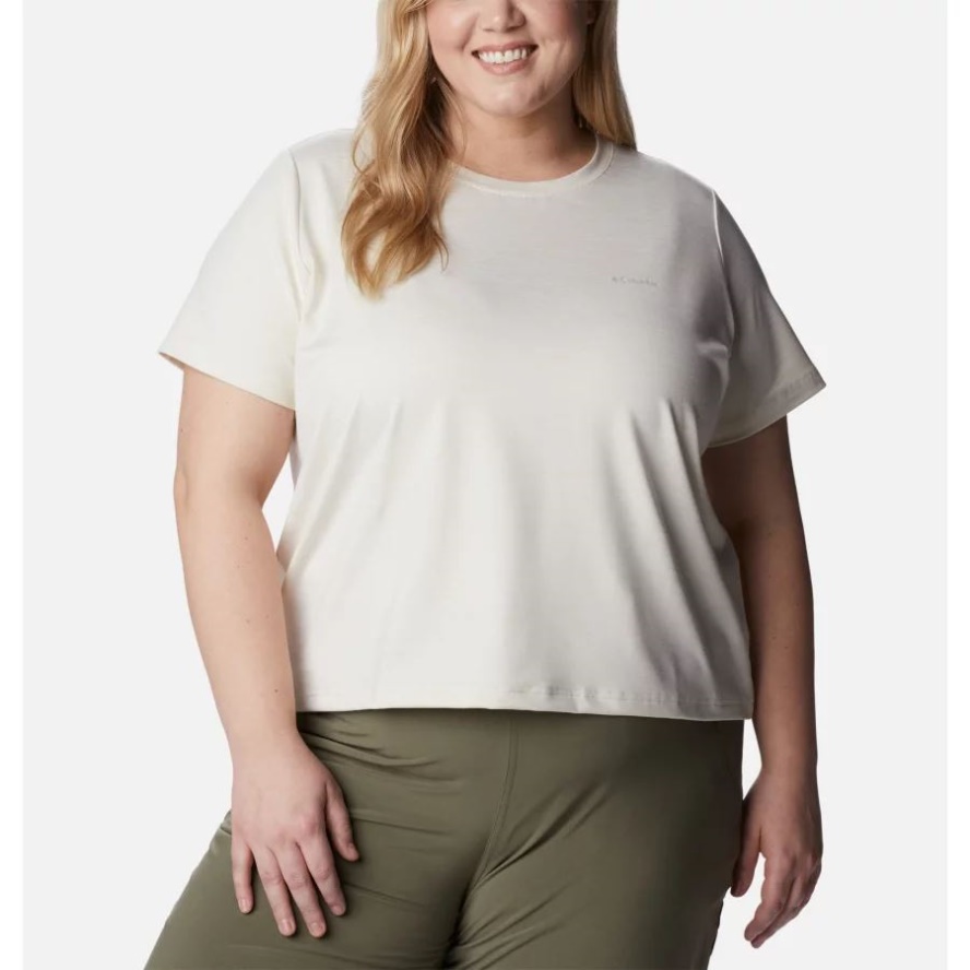 Chalk Heather Columbia Sale Women's Weekend Adventure Short Sleeve T-Shirt Plus Size
