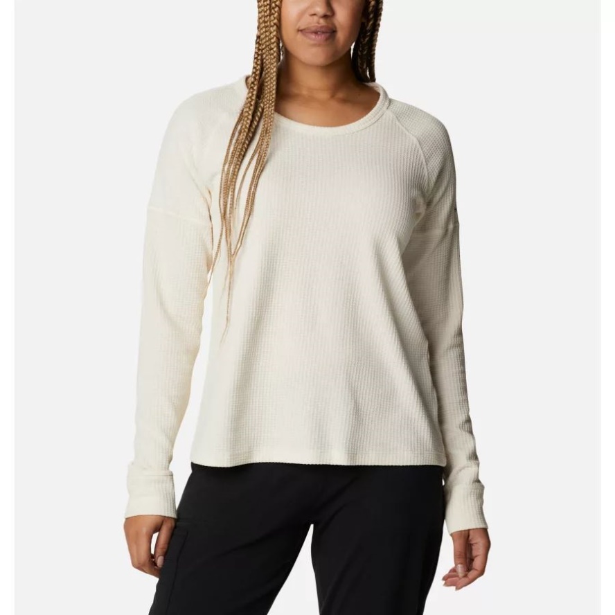 Chalk Heather Women's Pine Peak Long Sleeve Thermal Shirt Columbia Sale
