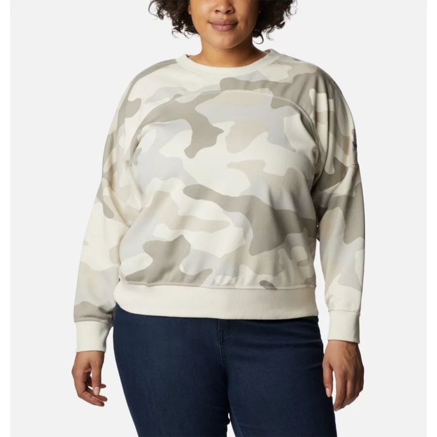 Chalk Mod Camo Columbia Sale Women's Columbia Sale Lodge French Terry Crew Plus Size