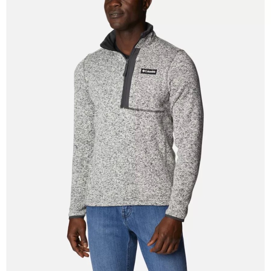 Chalk/Shark Men's Sweater Weather Fleece Half Zip Pullover Columbia Sale