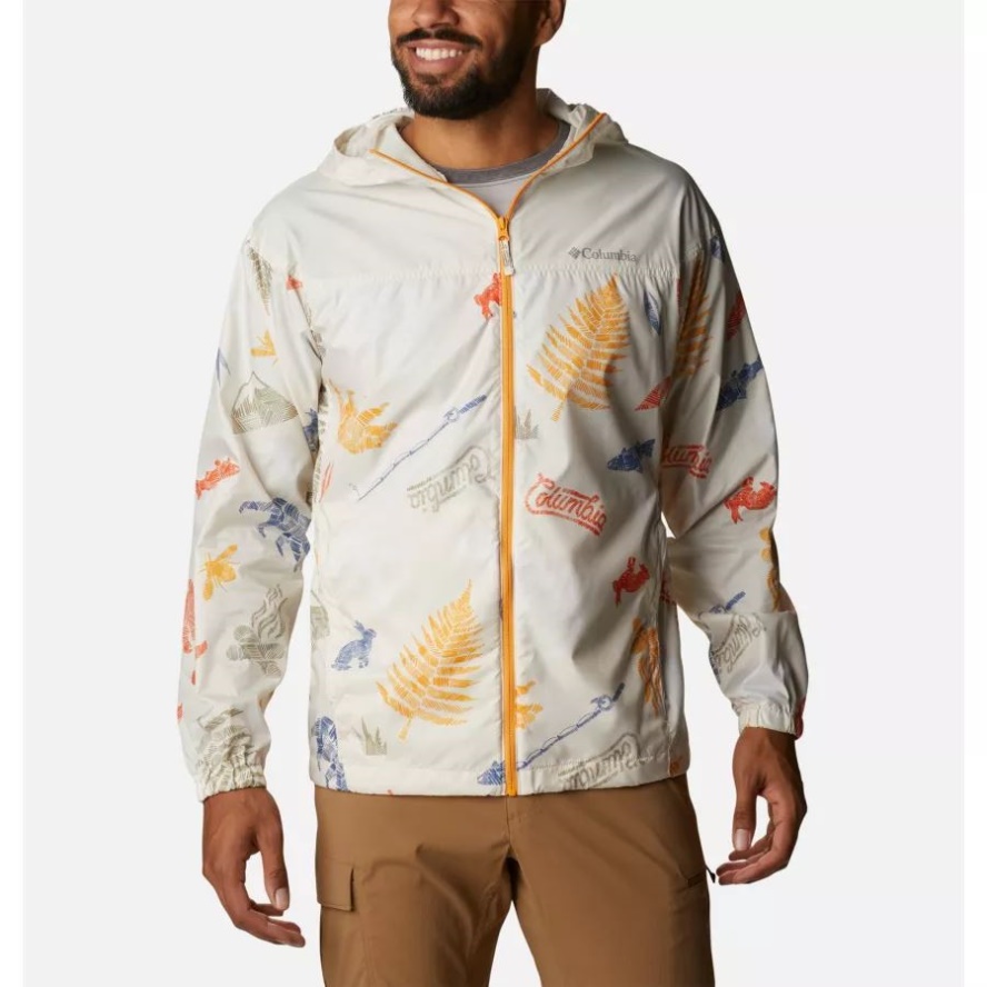 Chalk Wanderlandia Print Men's Flash Challenger Windbreaker Novelty Columbia Sale
