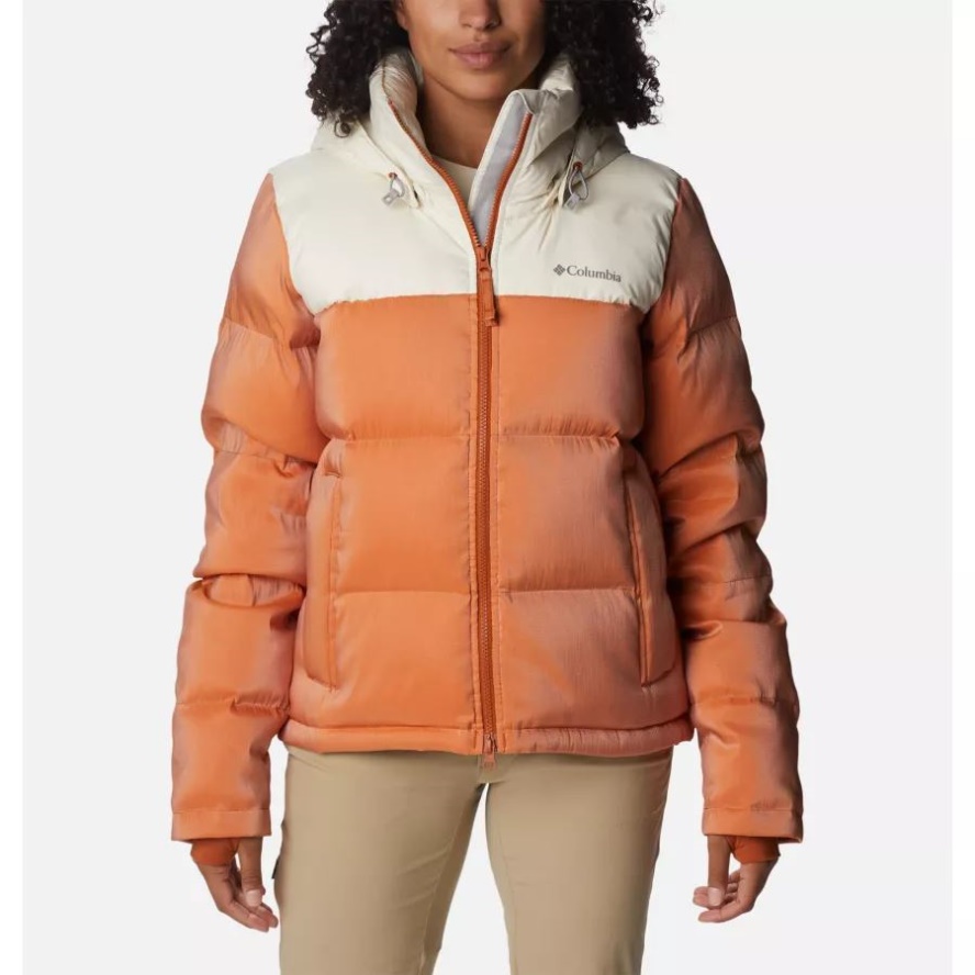 Chalk/Warm Copper Sheen Women's Bulo Point Insulated Hooded Puffer Jacket Columbia Sale