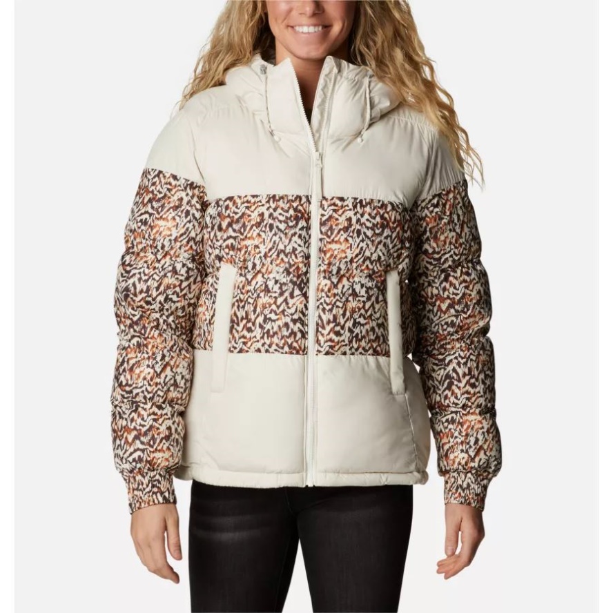 Chalk/Warm Copper Terrain Print Columbia Sale Women's Pike Lake II Insulated Jacket