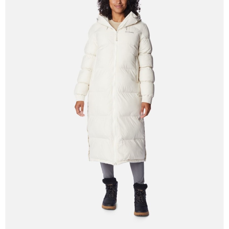 Chalk Women's Pike Lake Insulated Hooded Long Puffer Jacket Columbia Sale