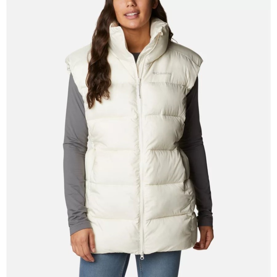 Chalk Women's Puffect Mid Puffer Vest Columbia Sale