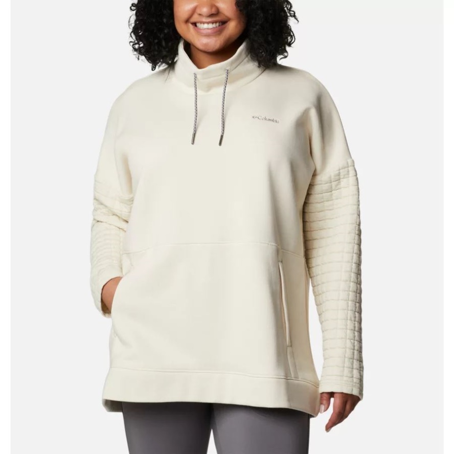 Chalk Women's Sunday Summit Oversized Funnel Pullover Plus Size Columbia Sale