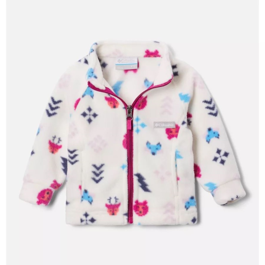 Chalk Woodlands Girls' Infant Benton Springs II Printed Fleece Jacket Columbia Sale