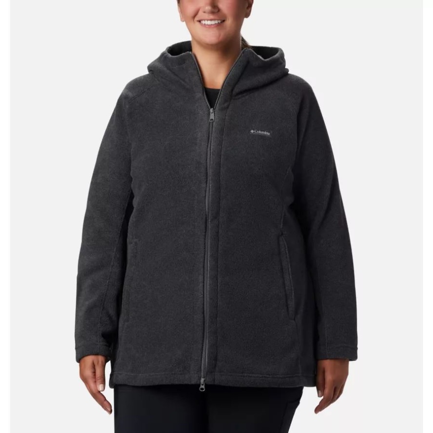Charcoal Heather Columbia Sale Women's Benton Springs II Long Hoodie Plus Size