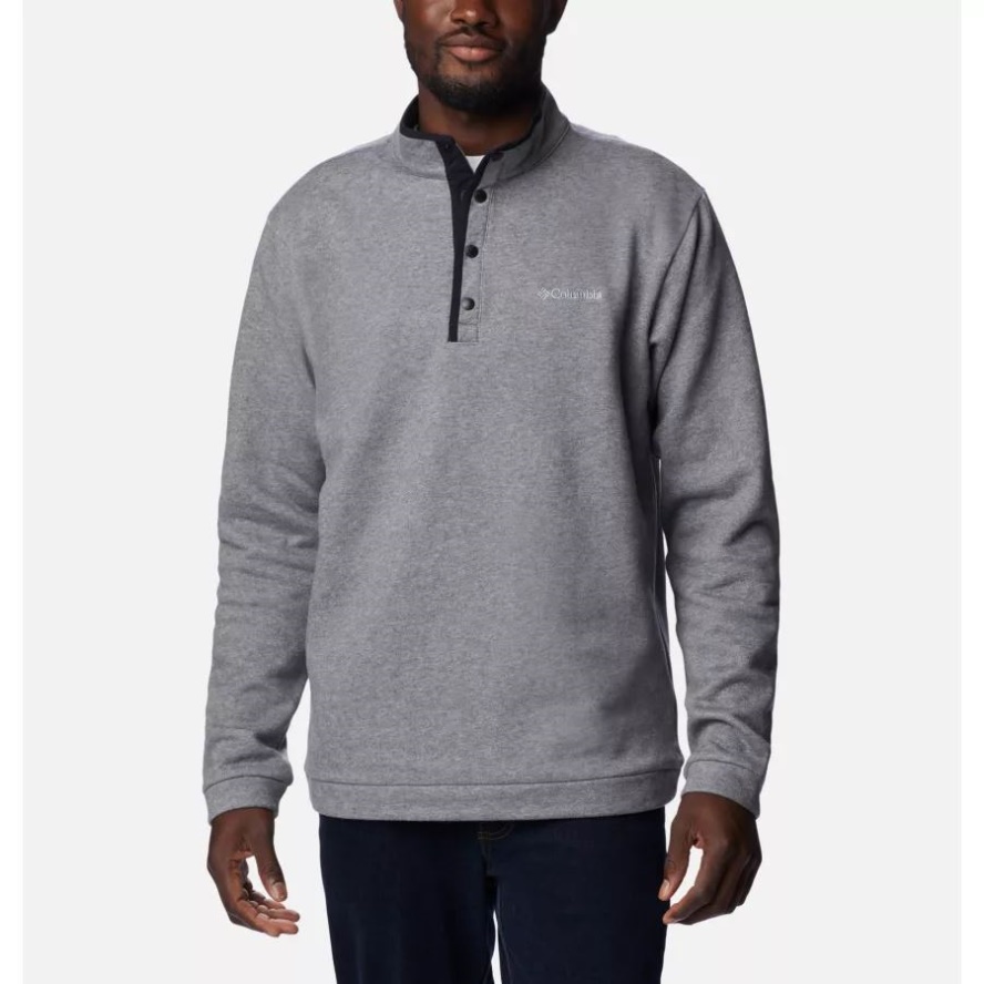 Charcoal Heather Men's Hart Mountain Half Snap Shirt Columbia Sale