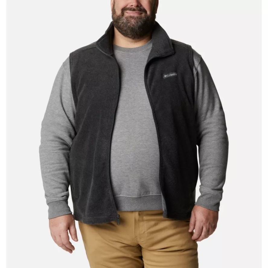 Charcoal Heather Men's Steens Mountain Fleece Vest Big Columbia Sale
