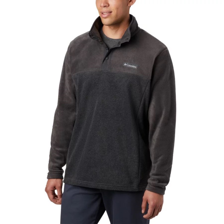 Charcoal Heather/Shark Men's Steens Mountain Half Snap Fleece Pullover Columbia Sale