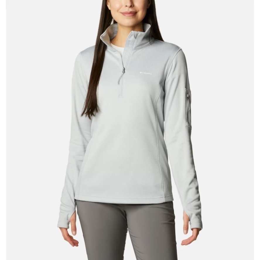 Cirrus Grey/Heather Columbia Sale Women's Park View Grid Half Zip Fleece Pullover