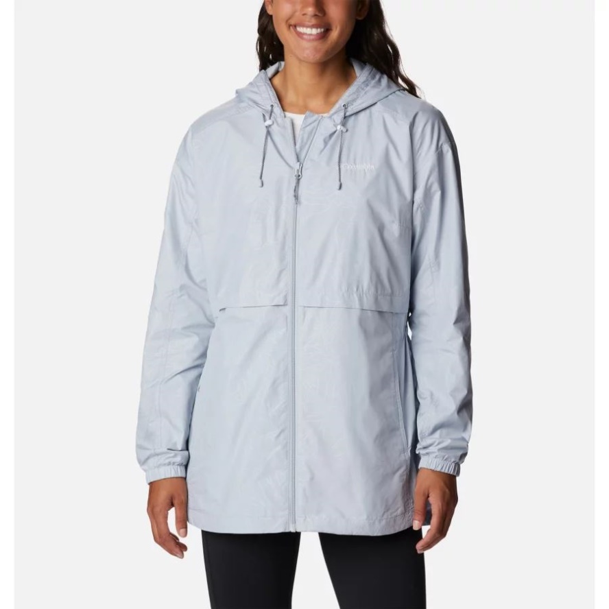 Cirrus Grey Leafy Lines Emboss Columbia Sale Women's Auroras Wake III Hooded Jacket