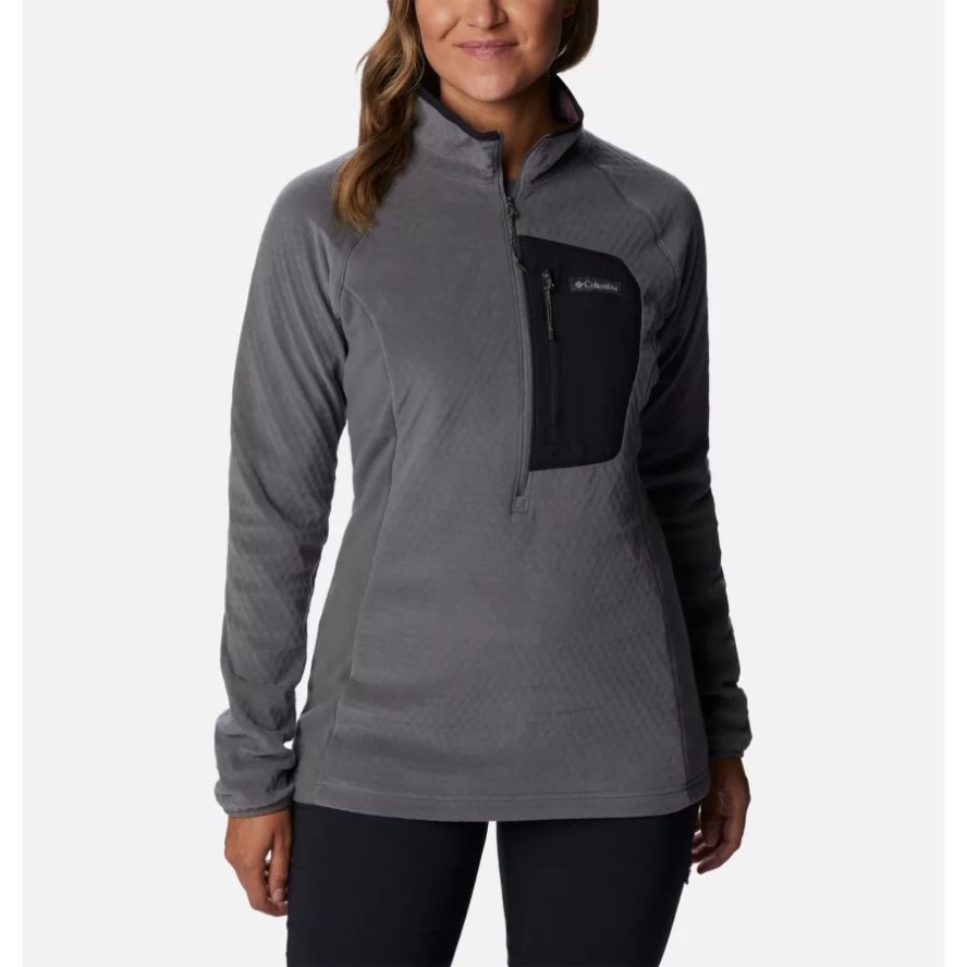 City Grey/Black Columbia Sale Women's Outdoor Tracks Half Zip Fleece Pullover