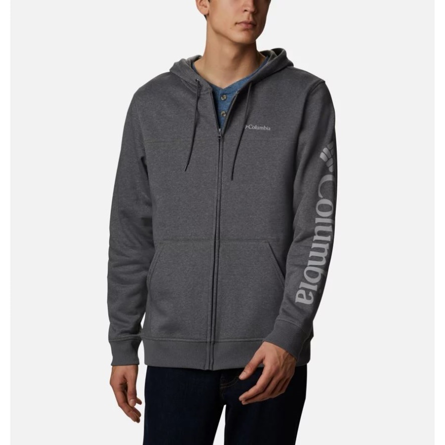 City Grey Heather/Columbia Sale Grey Columbia Sale Men's Columbia Sale Logo Full Zip Fleece Hoodie Tall
