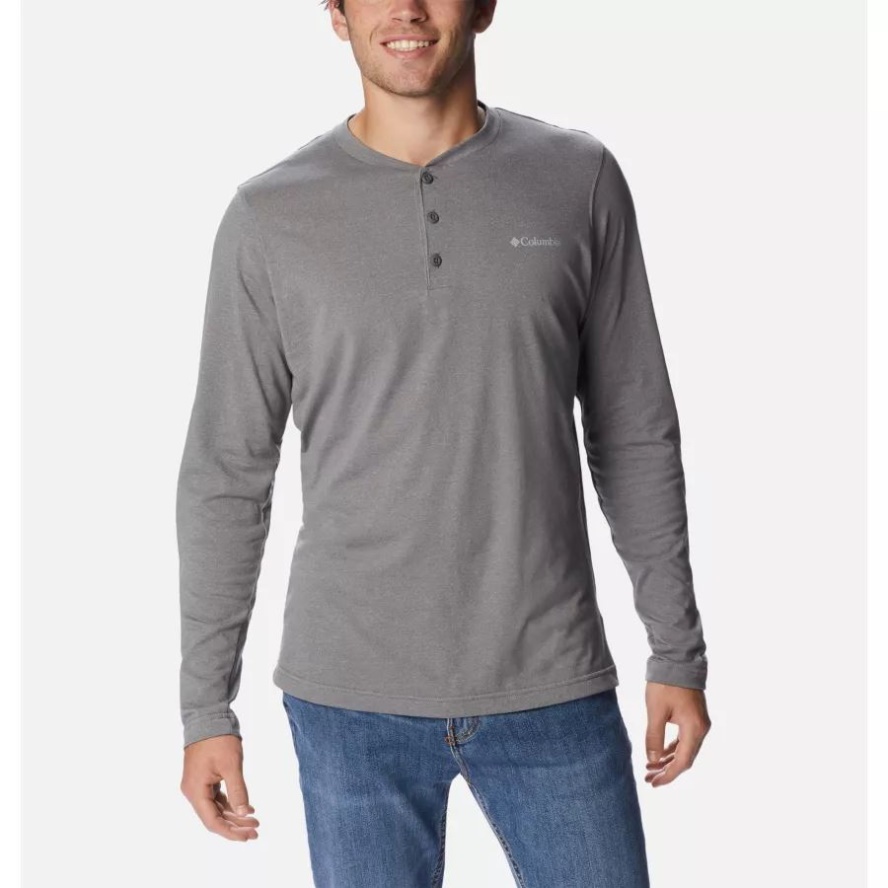 City Grey Heather Men's Thistletown Hills Henley Columbia Sale