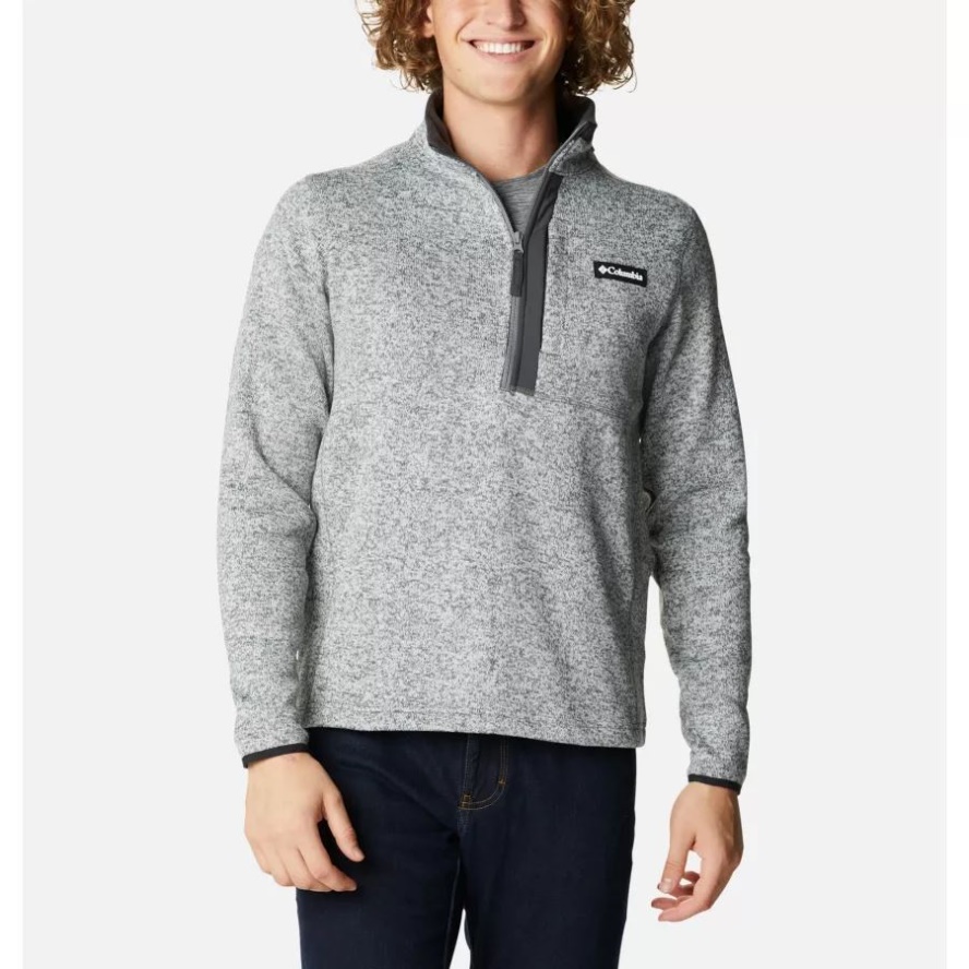 City Grey Heather/Shark Columbia Sale Men's Sweater Weather Half Zip Fleece