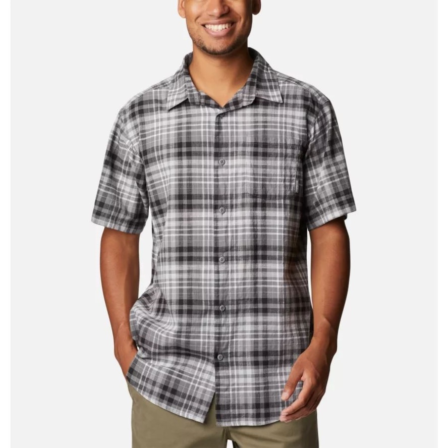 City Grey Madras Gingham Columbia Sale Men's Under Exposure YD Short Sleeve Shirt