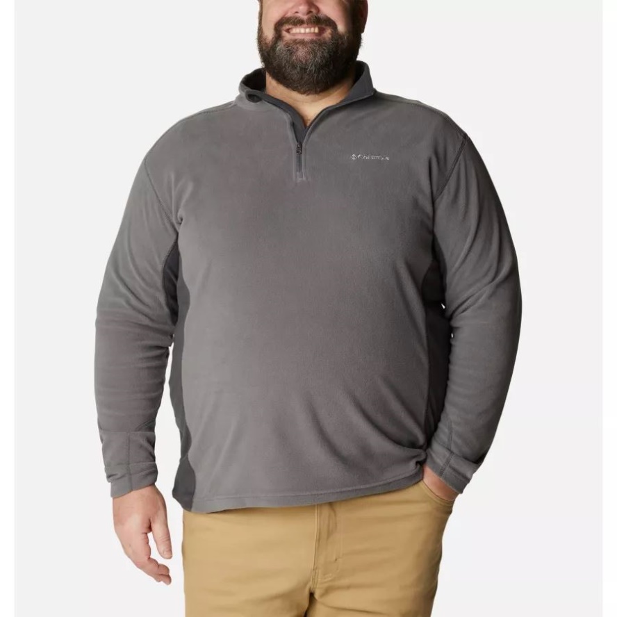 City Grey/Shark Columbia Sale Men's Klamath Range II Half Zip Fleece Pullover Big
