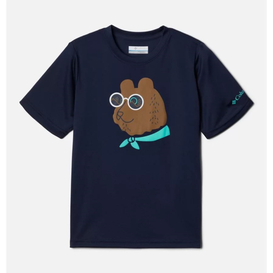 Collegiate Navy Bearly Shades Columbia Sale Boys' Grizzly Ridge Short Sleeve Graphic T-Shirt
