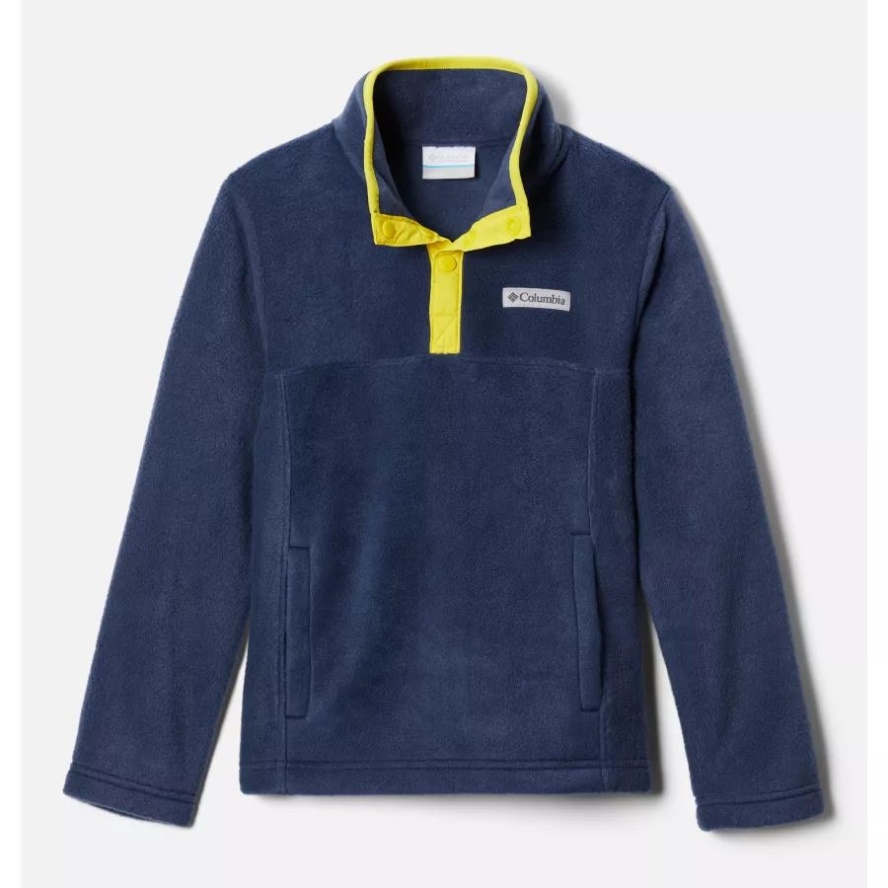 Collegiate Navy Boys' Steens Mountain1/4 Snap Fleece Pull-Over Columbia Sale