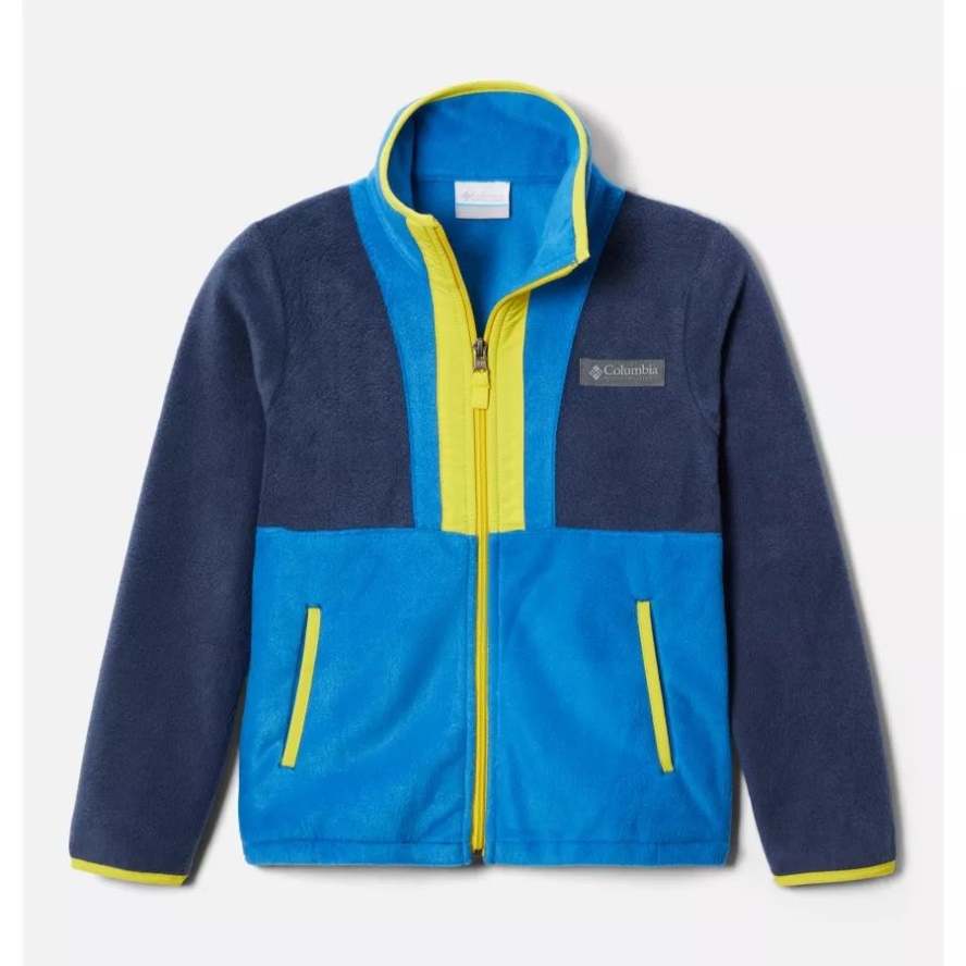 Collegiate Navy/Brt Indigo/Laser Lemon Columbia Sale Kids' Back Bowl Full Zip Fleece Jacket