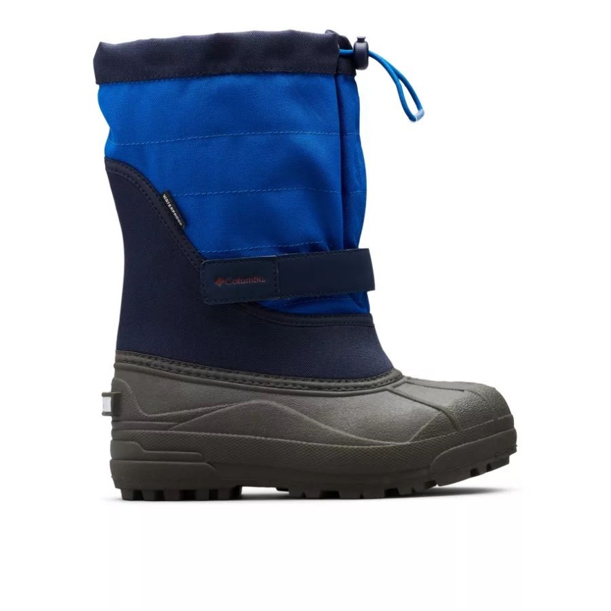 Collegiate Navy/Chili Kids' Powderbug Plus II Snow Boot Columbia Sale