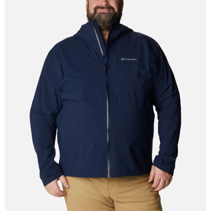 Collegiate Navy Columbia Sale Men's Ampli-Dry Waterproof Shell Walking Jacket Extended Size