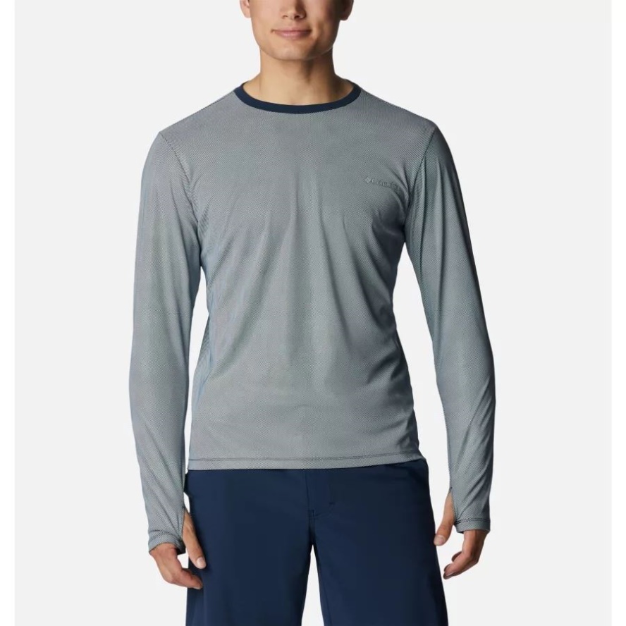Collegiate Navy Columbia Sale Men's Sun Deflector Summerdry Long Sleeve Shirt