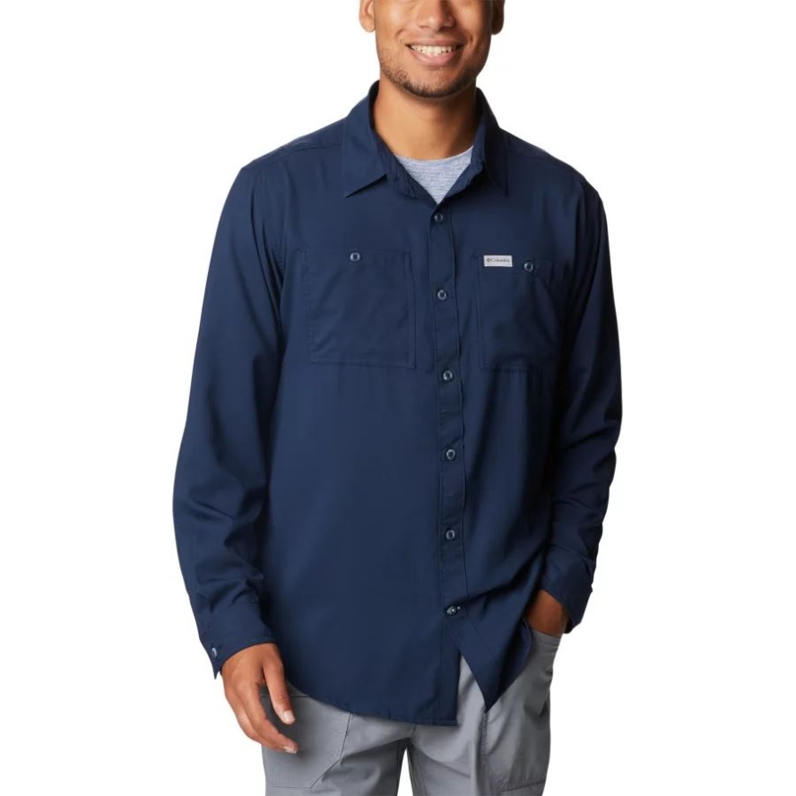 Collegiate Navy Columbia Sale Men's Utilizer Woven Long Sleeve