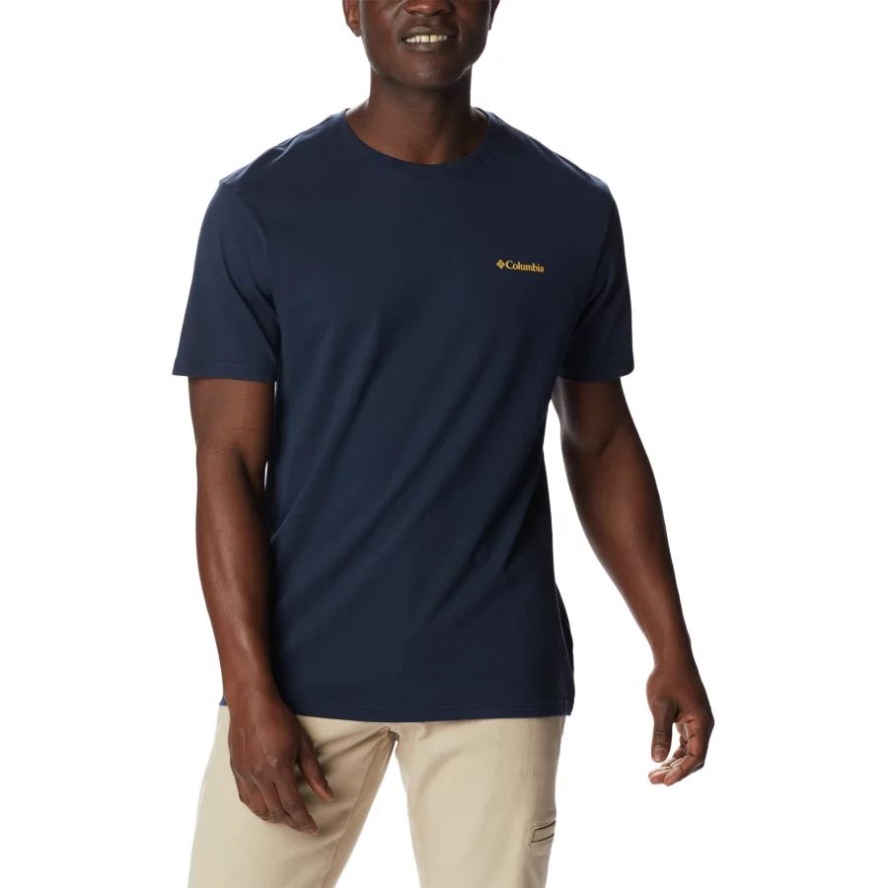 Collegiate Navy/Golden Nugget Columbia Sale Men's North Cascades T-Shirt