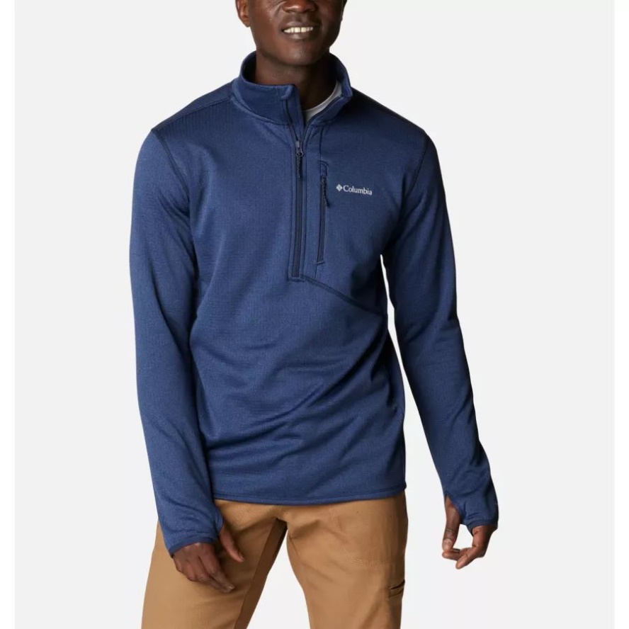 Collegiate Navy Heather Columbia Sale Men's Park View Fleece Half Zip Pullover