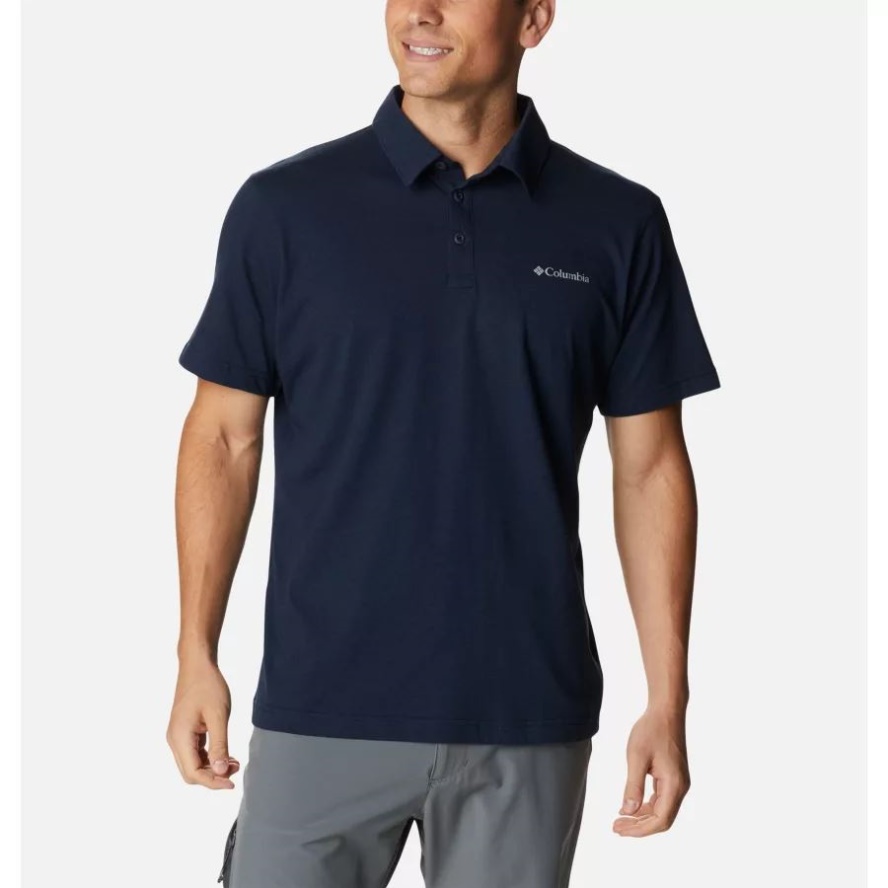 Collegiate Navy Heather Columbia Sale Men's Thistletown Hills Polo Tall