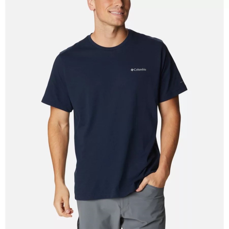 Collegiate Navy Heather Columbia Sale Men's Thistletown Hills Short Sleeve Shirt Tall
