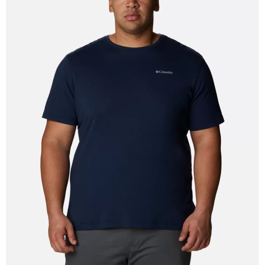 Collegiate Navy Heather Men's Thistletown Hills Short Sleeve Shirt Big Columbia Sale