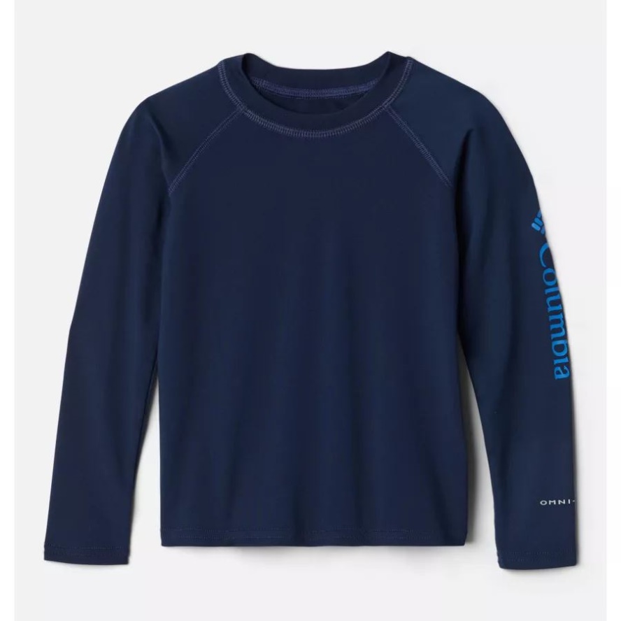 Collegiate Navy Kids' Toddler Sandy Shores Long Sleeve Sunguard Shirt Columbia Sale