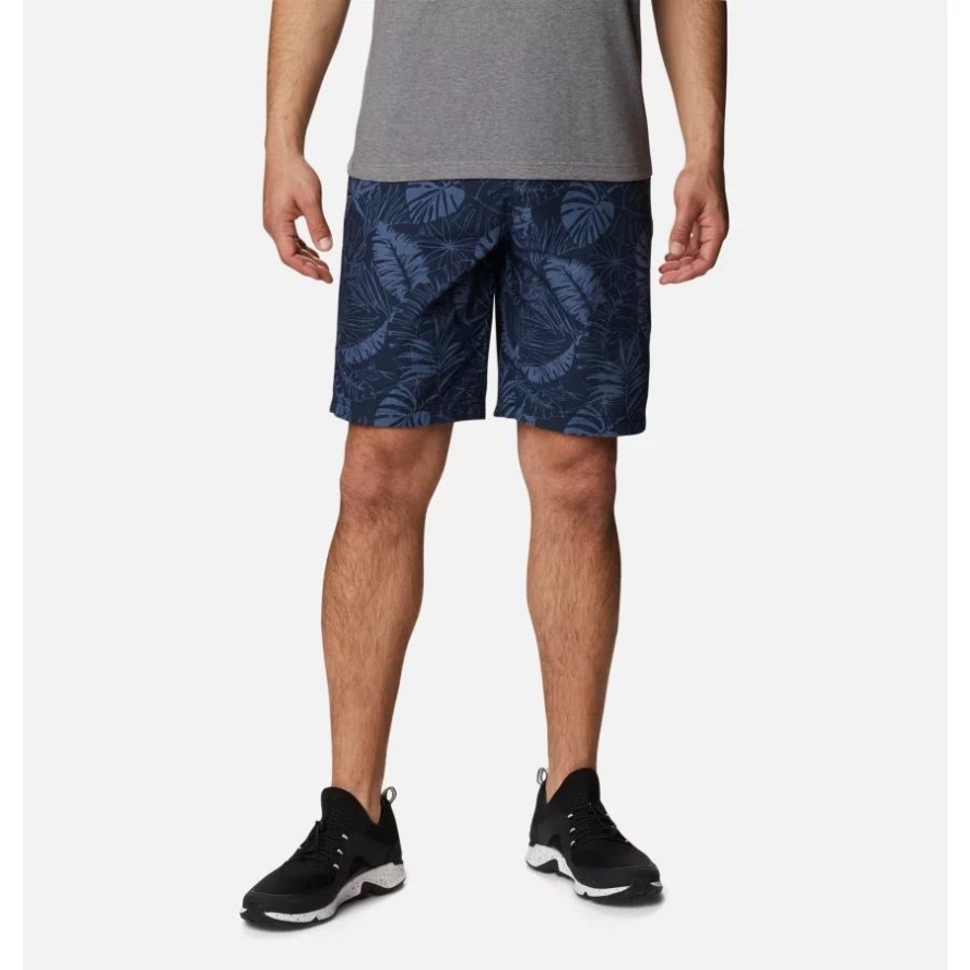 Collegiate Navy King Palms Print Men's Washed Out Printed Shorts Columbia Sale
