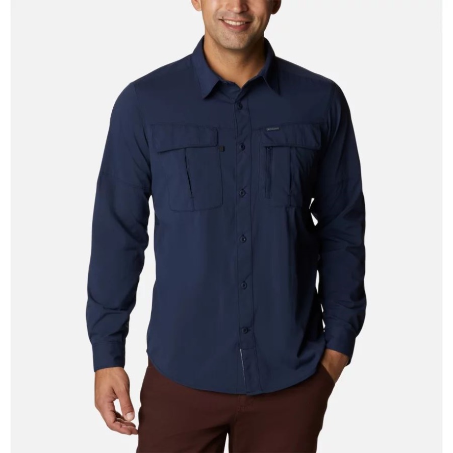 Collegiate Navy Men's Newton Ridge II Long Sleeve Shirt Columbia Sale