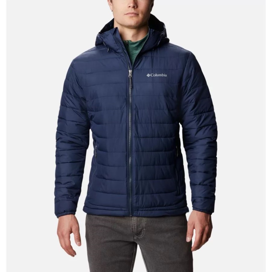 Collegiate Navy Men's Powder Lite Hooded Insulated Jacket Columbia Sale