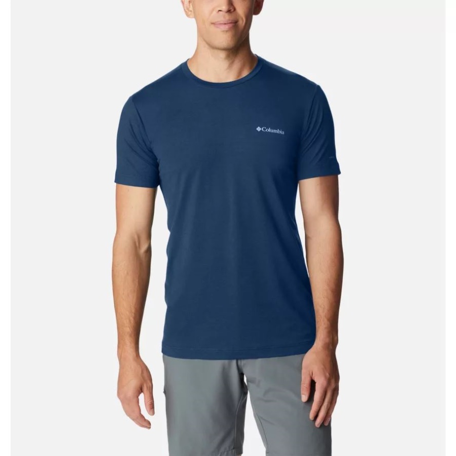 Collegiate Navy Men's Tech Trail Crew Neck Technical T-Shirt Columbia Sale
